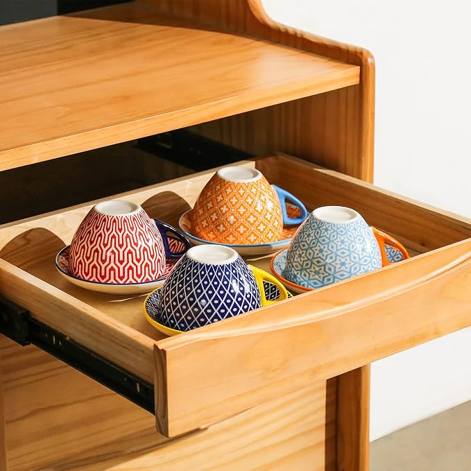 KitchenTour Espresso Cups and Saucers set, 7oz - Image 4