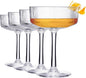 Khen Vintage Art Deco Shatterproof Coupe Martini Cocktail Glasses, 8 oz Clear by Khen