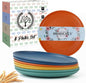 Homienly 5.7 Inch Small Plates-Wheat Straw Mini Plate, Unbreakable Plate Set Ideal for Dessert, Appetizers, Small Serving, Side Dish, Lightweight Dessert Dishes Plates, Set of 8, Colorful