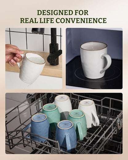 famiware Aurora Coffee Mugs, 14oz Mug Set of 4, Stoneware Mug, Cups - Image 5