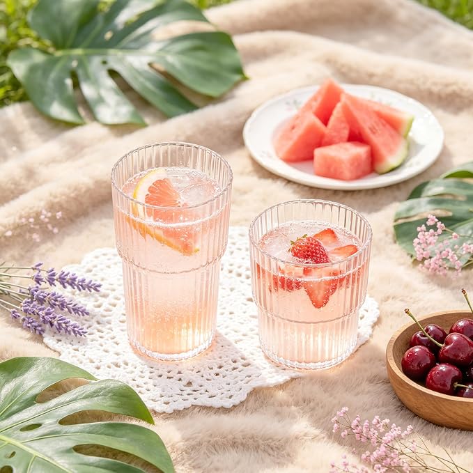 24 Pack Plastic Wine Glasses, 16 Oz Highball Glasses & 12 Oz Cocktail Glasses - Image 2