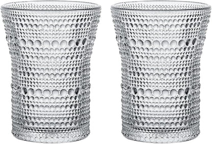 Polka Dots Glass Coffee Mug | 2-Pack 301-400ml | No Sleeve, Heat-Resistant by Boxonly