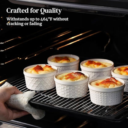 Dowan Ramekins 8 oz Oven Safe for Creme Brulee, Ceramic Small Baking Cups - Image 4