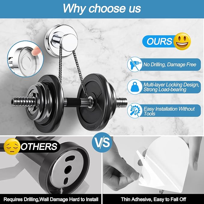Vacuum Suction Cup Hooks for Shower, Shower Hooks for Inside Shower Glass Window - Image 4