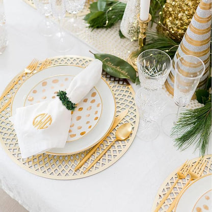 wonlex Handmade Leaf Wreath Napkin Rings Set of 8, Farmhouse Leaf Napkin Ring - Image 5