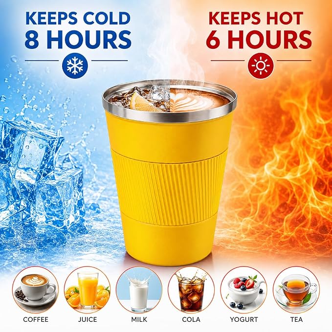 Coffee Mug with Leak Proof Lid, Travel Mug Stainless Steel Tumbler, Double Wall - Image 3
