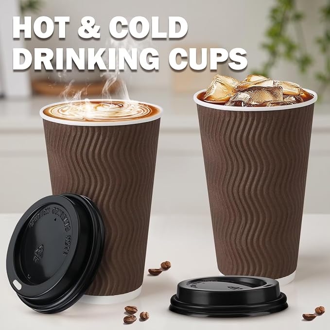 16 oz Insulated Disposable Paper Coffee Cups - Image 7