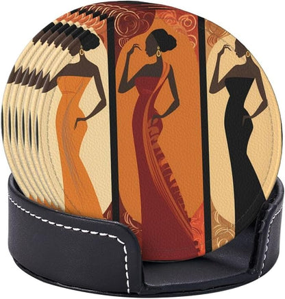 Women Leather Coasters Set of 6 - Image 9