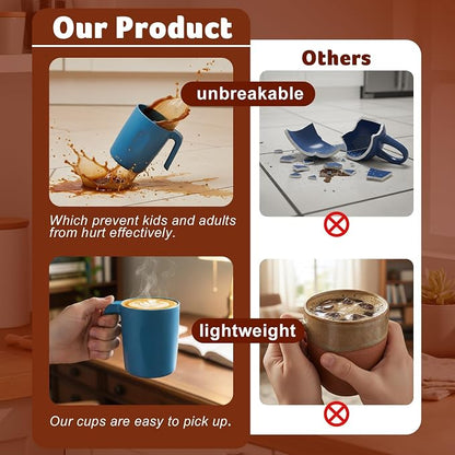 Coffee Mugs Set of 6, Wheat Straw Cups 16 OZ, Unbreakable Coffee Mugs - Image 6