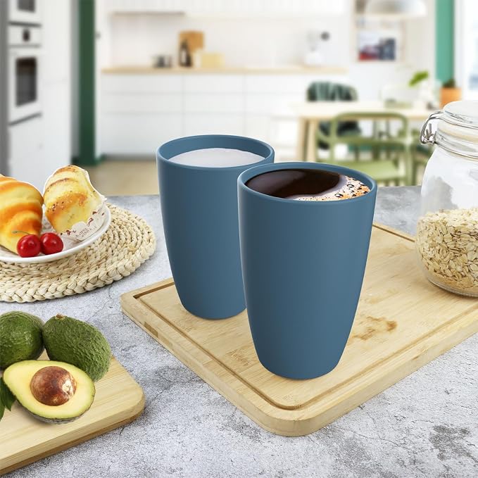 20 OZ Large Drinking Cups, Wheat Straw Cups Set of 6, Unbreakable Plastic - Image 8