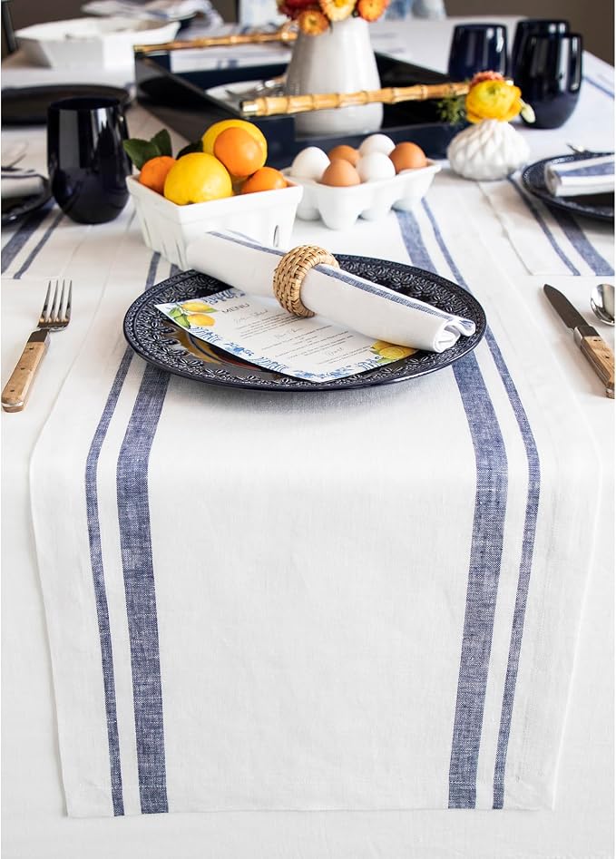 Solino Home 100% Pure Linen Table Runner, 14 x 90 in, console and side tables; by SolinoHome