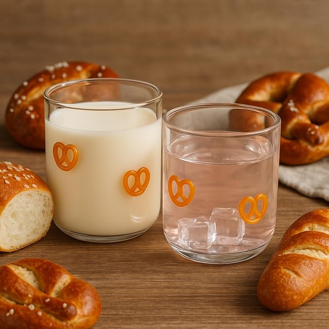SiliFine 2 PCS Pretzels Icon Juice Glasses - 14oz Pretzels Bread Stemless Wine - Image 5