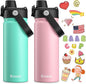 baab 18oz Kids Insulated Water Bottle 18/8 Stainless Steel Kids Cup 2 Pack | by baabKidWatterBottle