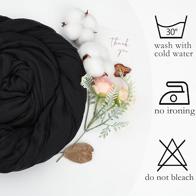 12 Pack Black Cheesecloth Table Runner 17 x 108 Inch | Boho Gauze Cheese Cloth - Image 4
