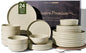 Stoneware Dinnerware Set with Pasta Bowls, Service by FamiwarePremium