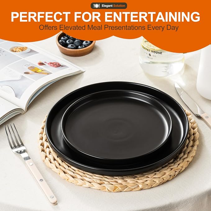 EWFEN Plates and Bowls Sets, 12 Pieces Ceramic Dinnerware Set - Image 7