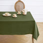 Solino Home Olive Linen Tablecloth 60 x 120 Inch - 100% Pure Linen Hemstitch Table Cloth for Rectangle Tables - Classic Hemstitch, Machine Washable Tablecloth for St Patricks Day