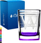 Personalized Square Shot Glasses Purple Bottom 2oz Engraved Initial and Name Custom Gifts, Weddings, Birthdays, Party, Event, Decorations