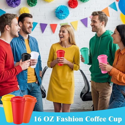 Honeydak 45 Pack 16 oz Reusable Coffee Cups - Image 5