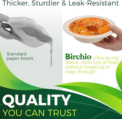 Paper Bowls 16 oz, Heavy Duty Disposable Bowls Perfect - Image 4