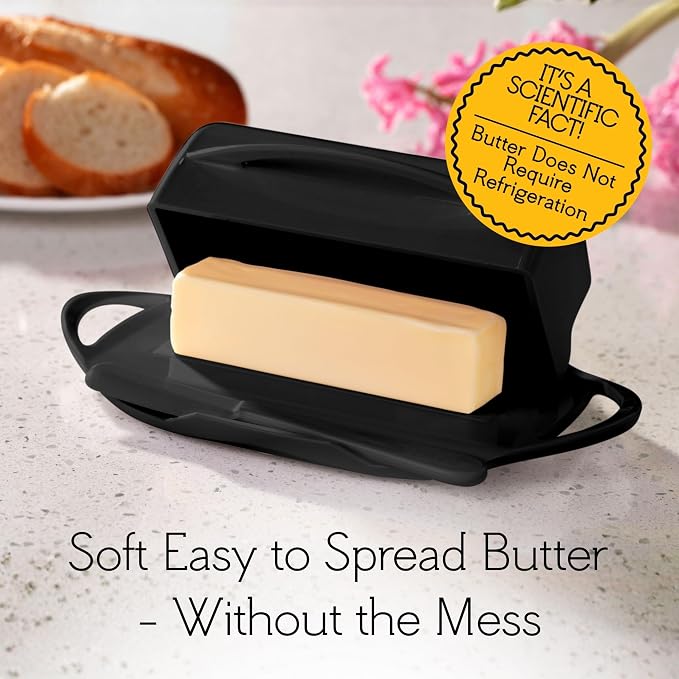 Flip Top Butter Dish with Attached Lid & Matching Knife - Image 5