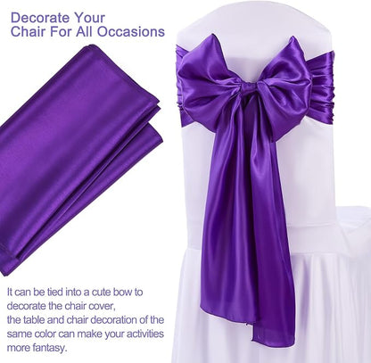 Purple Table Runners 20 Pack 12x108 inch Silk Satin Smooth Fabric | Satin Table - Image 3