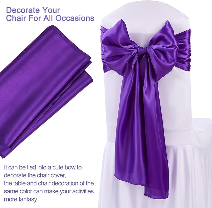 Purple Table Runners 16 Pack 12x108 inch Silk Satin Smooth Fabric | Satin Table - Image 5
