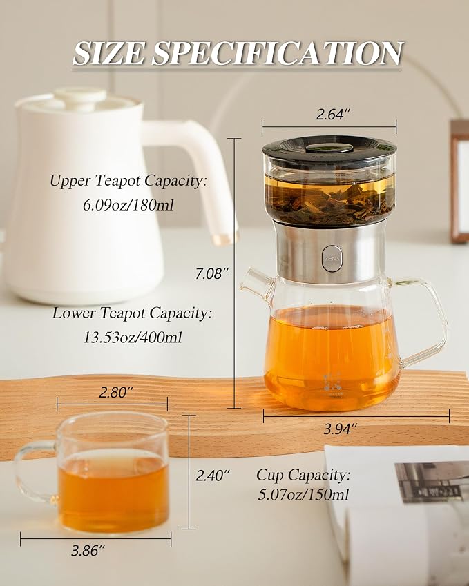 ZENS Modern Glass Infuser Pot Set - Image 3