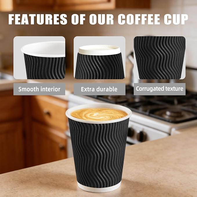 BYSNOW 100 Pack 8 oz Coffee Cups - Image 5