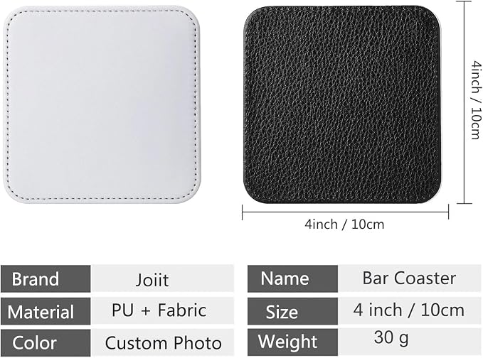 10 Pcs Leather Sublimation Coasters Blanks Bulk - Image 2