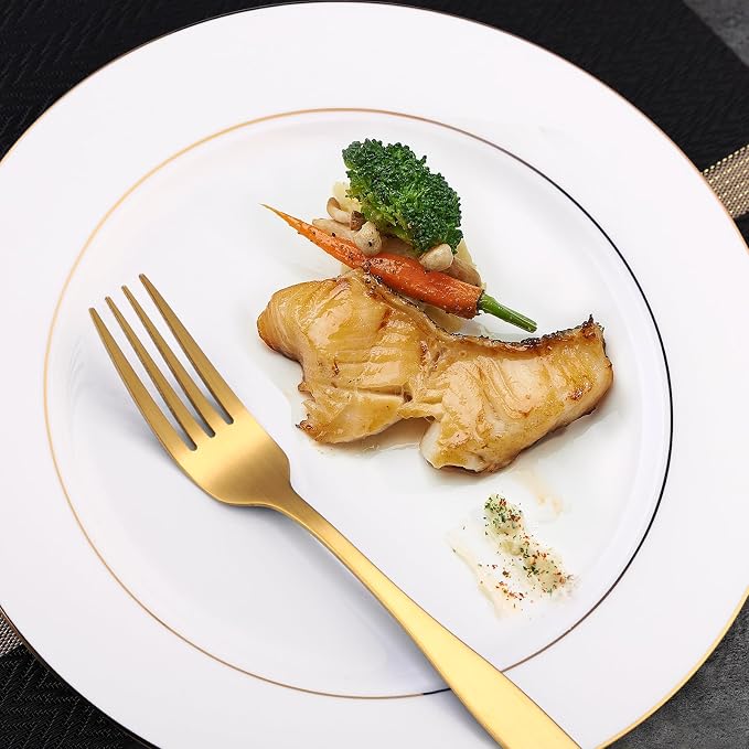 Gold Matte Silverware Set Service - Image 7