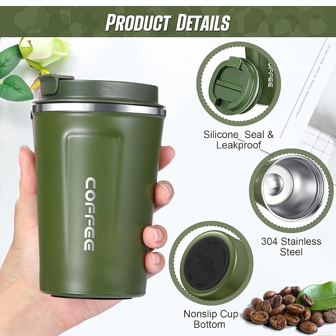 Sieral 4 Pcs 13 oz Travel Coffee Mug Insulated Reusable Coffee Cups - Image 3