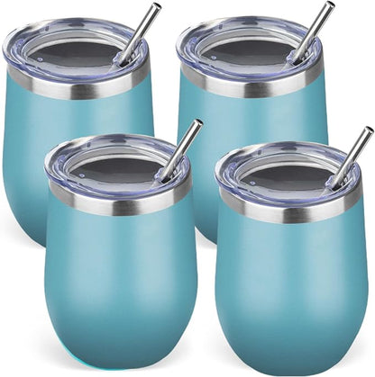 12oz/4 Pack Stainless Steel Wine Tumbler by GUDEMAO