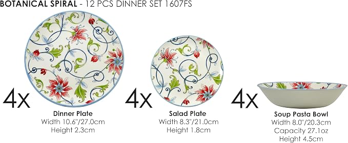 12-Piece Porcelain Dinnerware Set - Image 2