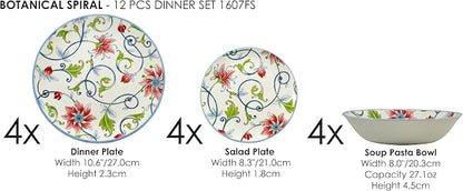 12-Piece Porcelain Dinnerware Set - Image 2