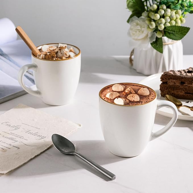 GBhome Ceramic Coffee Mugs Set of 4, 12oz Stoneware Coffee Mugs Set - Image 4