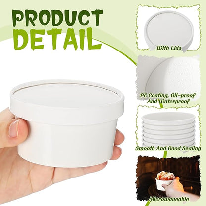 Fulmoon 100 Pack Paper Soup Containers - Image 3