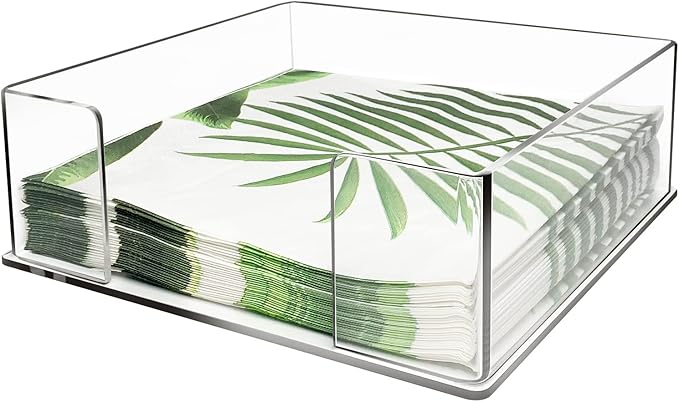 Square Acrylic Napkin Holder for Table Clear Servilletero for Paper Napkin | by Simetufy