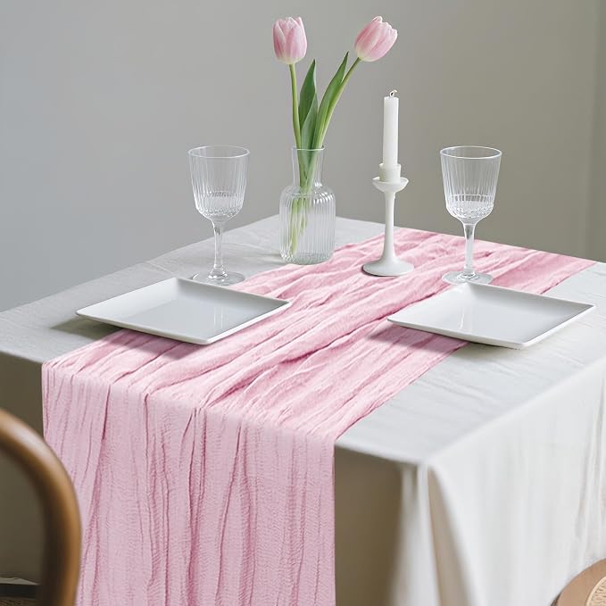 2 Pack Cheesecloth Table Runner 10Ft Christmas Gauze Boho Table Runners - Image 5