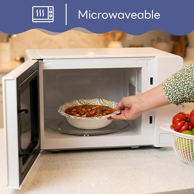 30 Count 8oz Paper Bowls, Small Paper Bowls, Microwaveable and Soak Proof | - Image 7