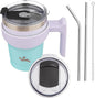 Konokyo 10 oz Tumbler with Handle and Straw, Insulated Travel Mug | Lavender by Konokyo