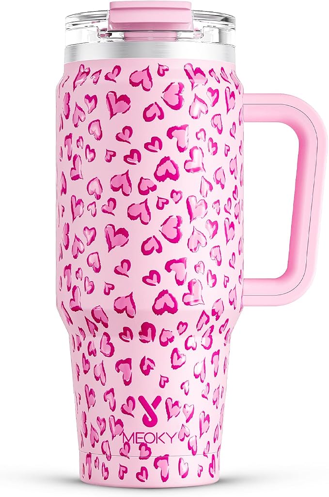 Meoky 32 oz Tumbler with Handle, Insulated Tumbler with Lid and Straw, by MEOKY