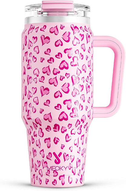 Meoky 32 oz Tumbler with Handle, Insulated Tumbler with Lid and Straw, by MEOKY