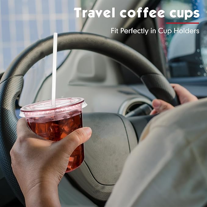 Ziliny 50 Sets 12 oz Pink Plastic Cups - Image 6