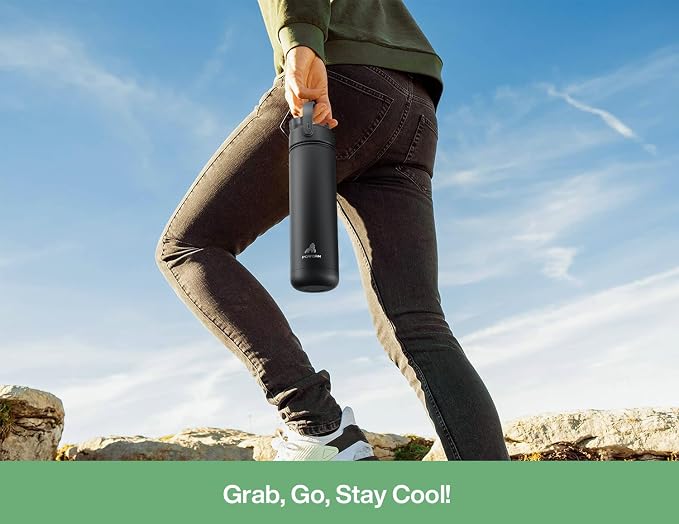 POWCAN 26 oz Insulated Water Bottle: 2-in-1 Straw and Spout Lid, Leak-proof | - Image 9