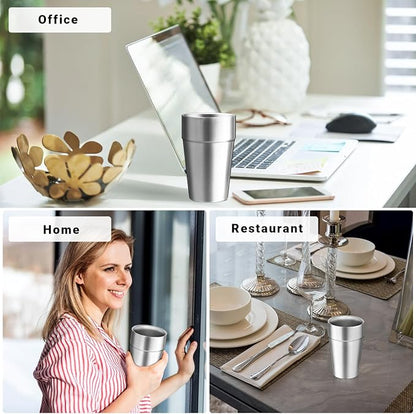 Double Wall Cup Stainless Steel, 16 oz Insulated Tumbler, 8 Pack Unbreakable - Image 6