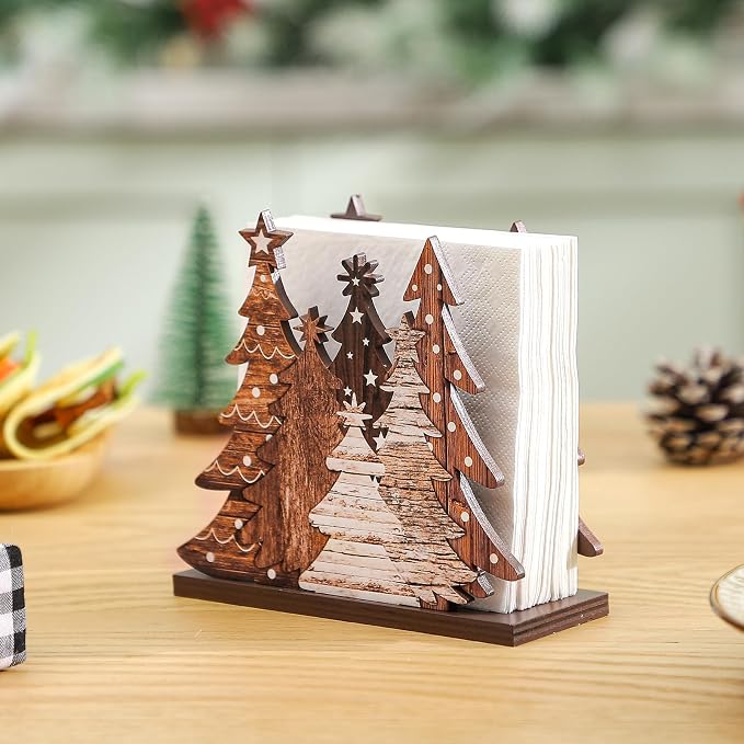 Christmas Tree Napkin Holder for Tables Classical Christmas Tree Napkin Holder - Image 3