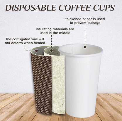 LITOPAK 80 Pack 16 oz Disposabel Paper Cups, Coffee Cups - Image 3