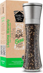 HOME EC Original Stainless Steel Salt or Pepper Grinder 1pk - Adjustable Ceramic Sea Salt Grinder or Pepper Mill - Tall Glass Spice Shaker - Spice Mill w/EBook