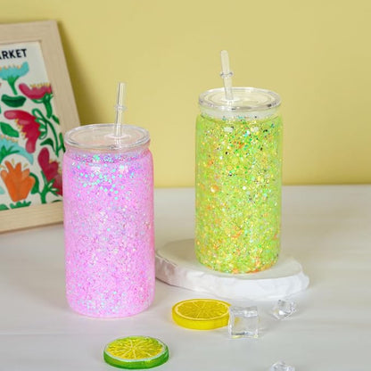 16 oz Plastic Snow Globe Tumbler, 4 Pack Double Wall Snowglobe Tumbler - Image 6